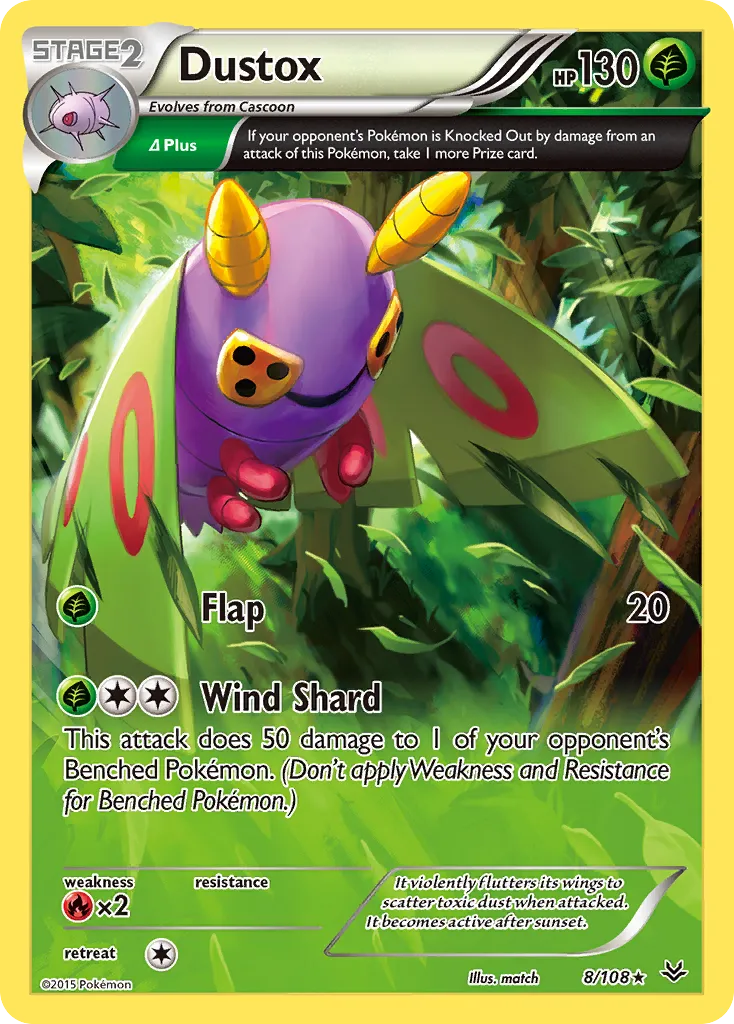 2015 Roaring Skies Dustox #008/108 Rare card image