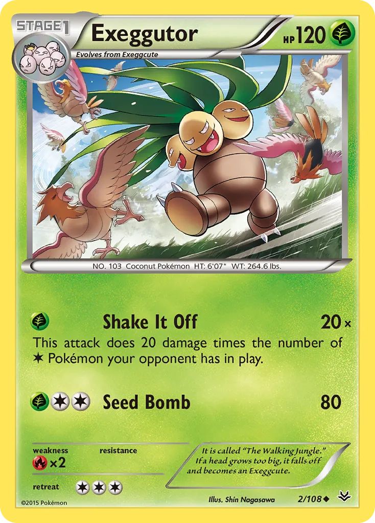 2015 Roaring Skies Exeggutor #002/108 Uncommon card image