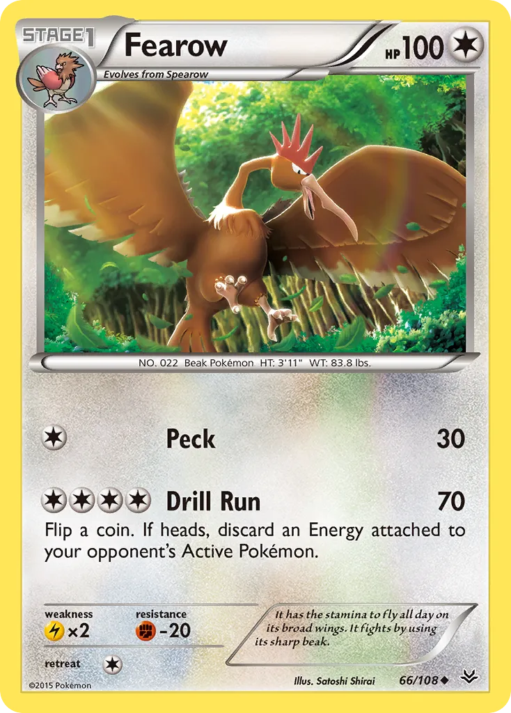 2015 Roaring Skies Fearow #066/108 Uncommon card image