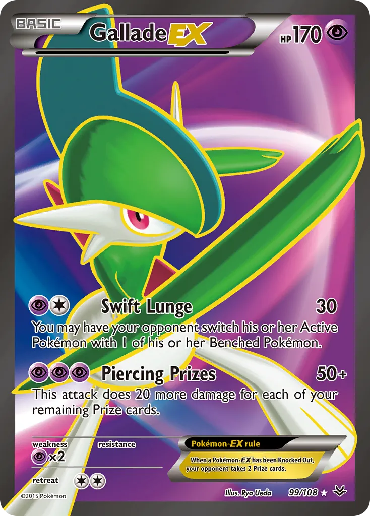 2015 Roaring Skies Gallade-EX #099/108 Rare Ultra card image