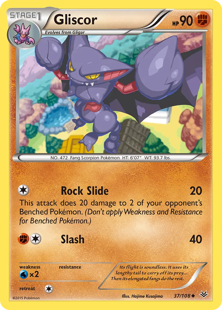 2015 Roaring Skies Gliscor Uncommon #037/108 Uncommon card image