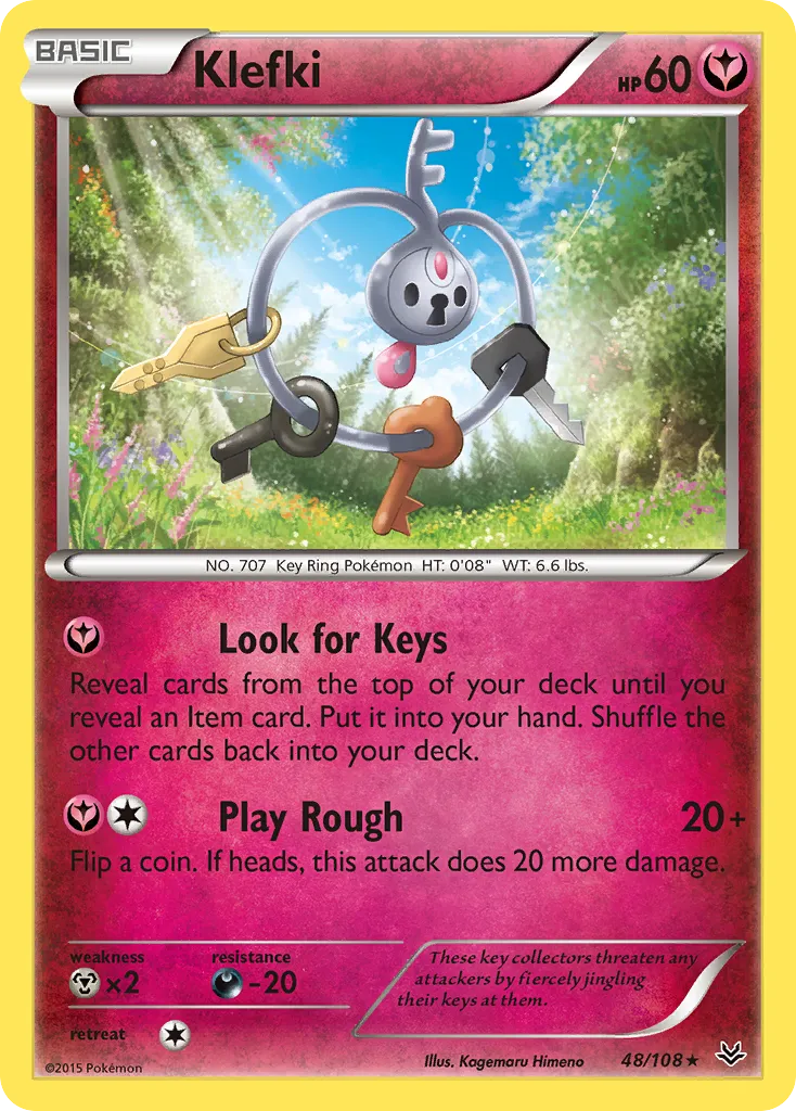 2015 Roaring Skies Klefki #048/108 Rare card image