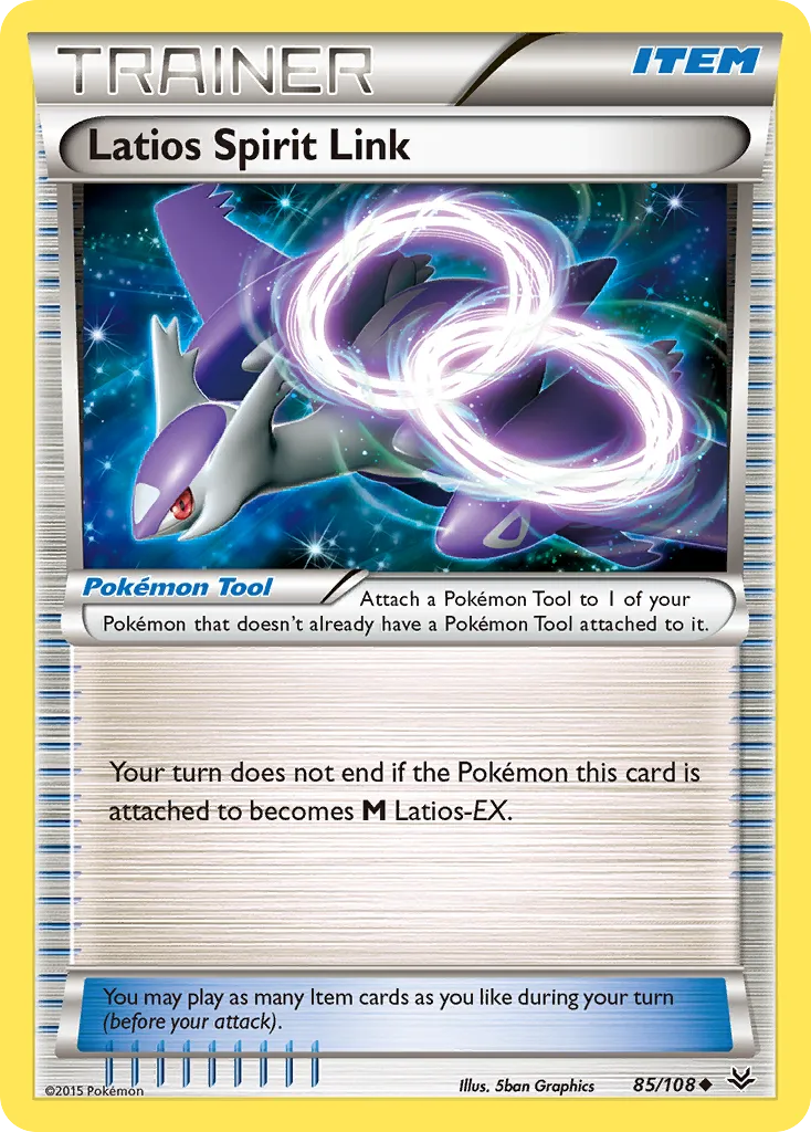 2015 Roaring Skies Latios Spirit Link #085/108 Uncommon card image