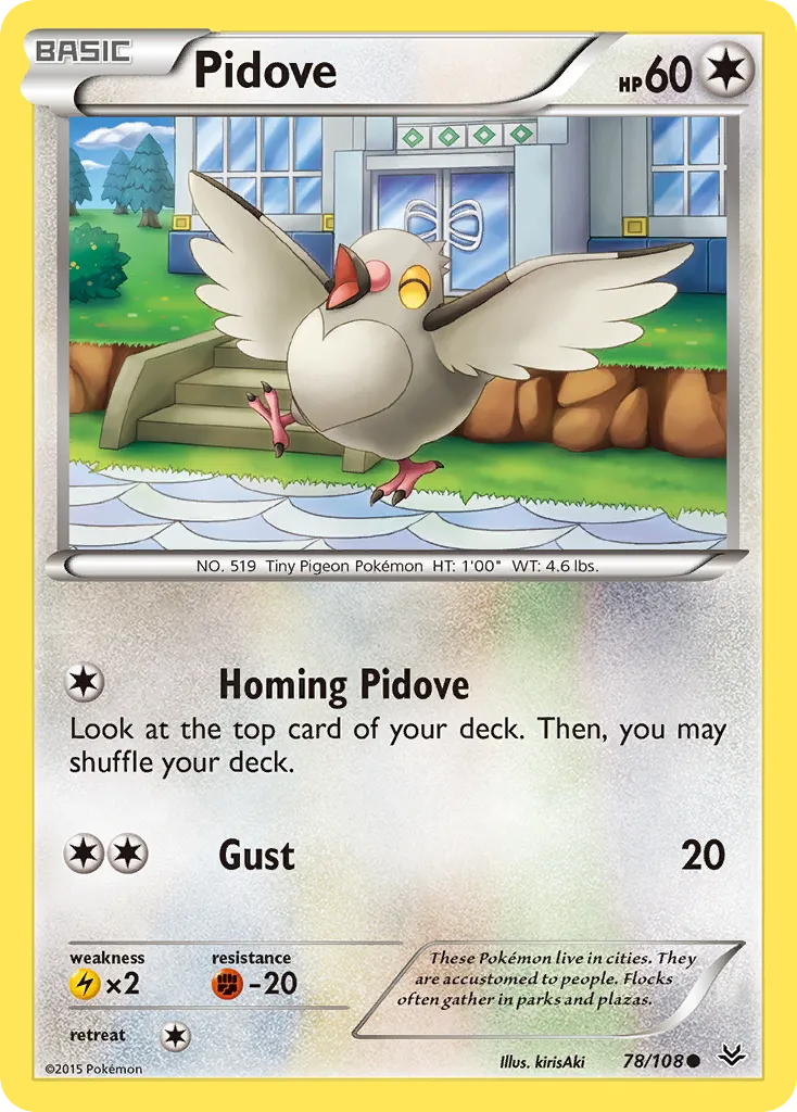 2015 Roaring Skies Pidove Common #078/108 Common card image