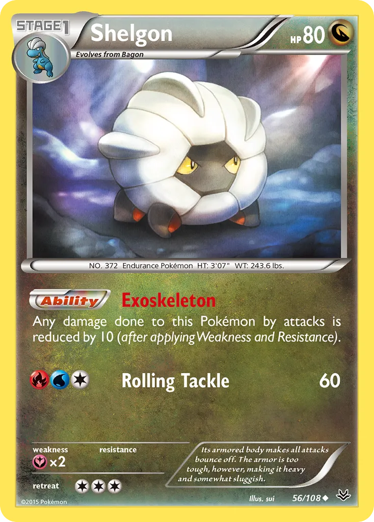 2015 Roaring Skies Shelgon #056/108 Uncommon card image