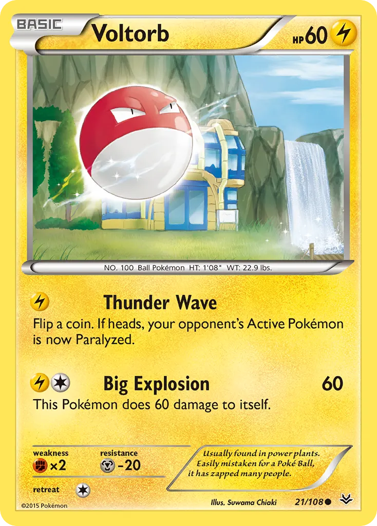 2015 Roaring Skies Voltorb Common #021/108 Common card image