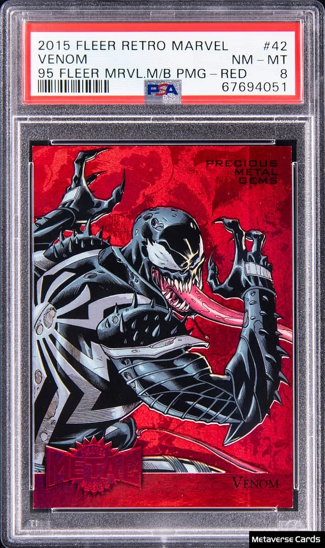 2015 SkyBox Venom Fleer Retro Marvel '95 Fleer Marvel Metal Blaster Precious Metal Gems (PMG) Red #42 card image