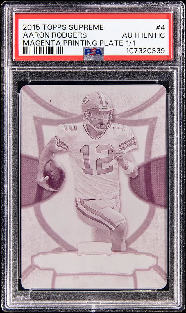 2015 Topps Aaron Rodgers Supreme Magenta Printing Plate #4 card image
