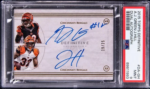 2015 Topps A.J. Green/Jeremy Hill Definitive Dual Autograph #DA-GH card image