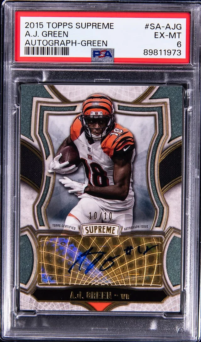 2015 Topps A.J. Supreme Autograph Green #SA-AJG card image