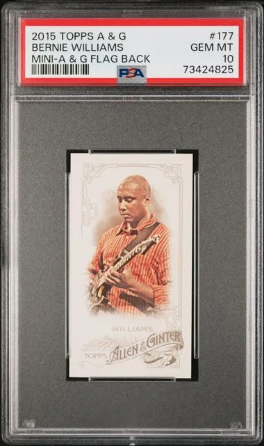 2015 Topps Allen & Ginter Bernie Williams Mini Allen & Ginter Flag Back #177 card image