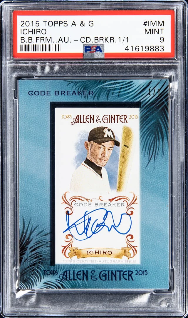 2015 Topps Allen & Ginter Ichiro Buy Back From Autograph Code Breaker #AGA-IMM card image