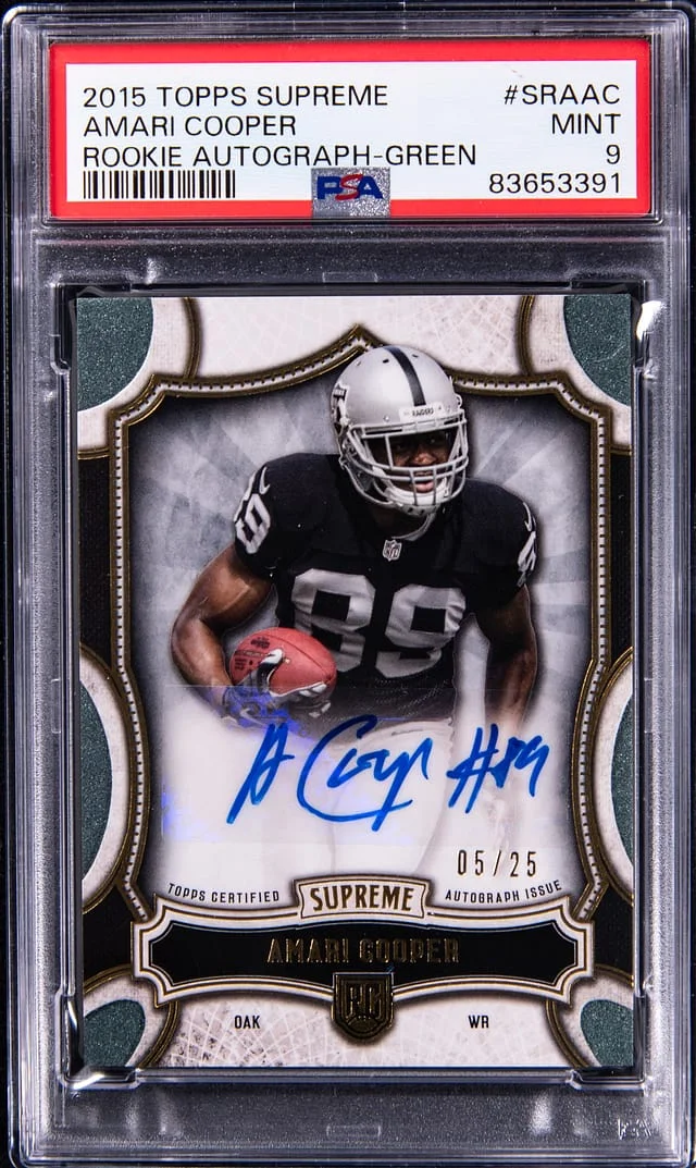 2015 Topps Amari Cooper Supreme Autograph Green #SRA-AC card image