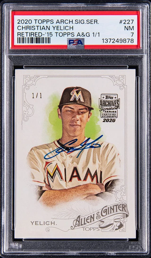 2015 Topps Archives Signature Series Christian Yelich Allen & Ginter #227 card image