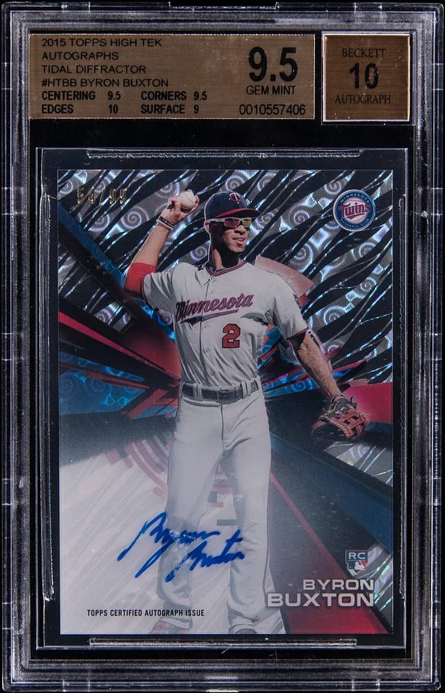 2015 Topps Byron Buxton High Tek Autographs Tidal Diffractor #HT-BB card image
