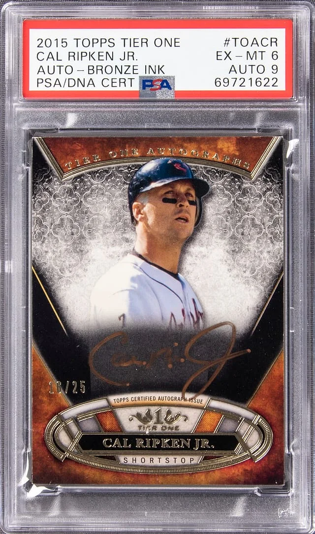 2015 Topps Cal Ripken Jr. Tier One Autograph Bronze Ink #TOA-CR card image