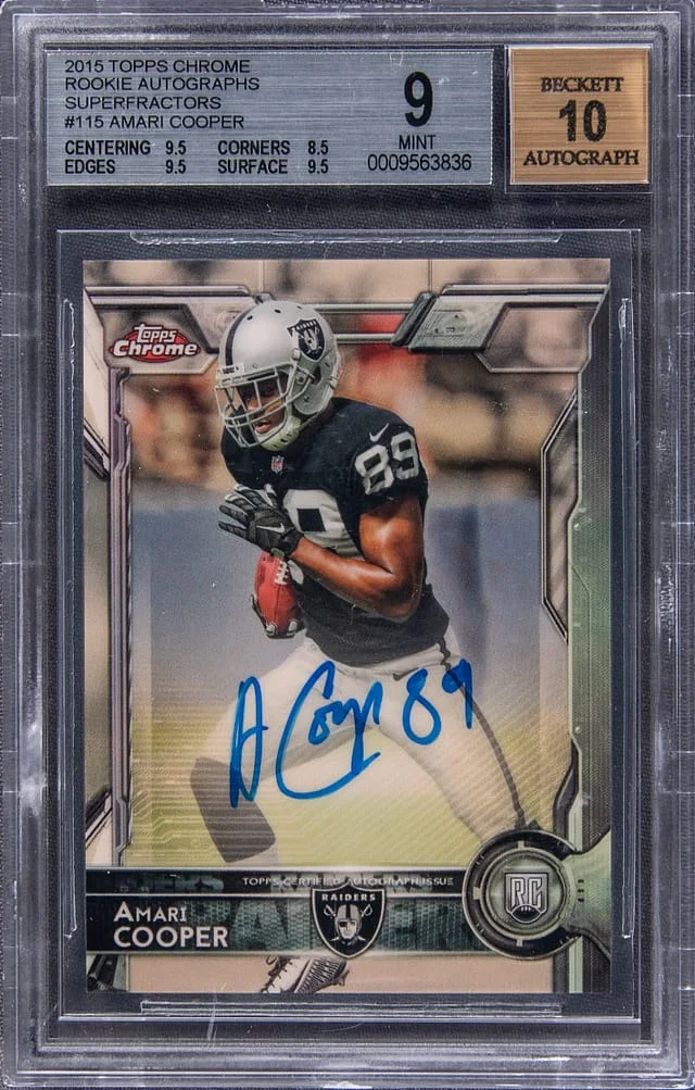 2015 Topps Chrome Amari Cooper Autographs SuperFractor #115 card image
