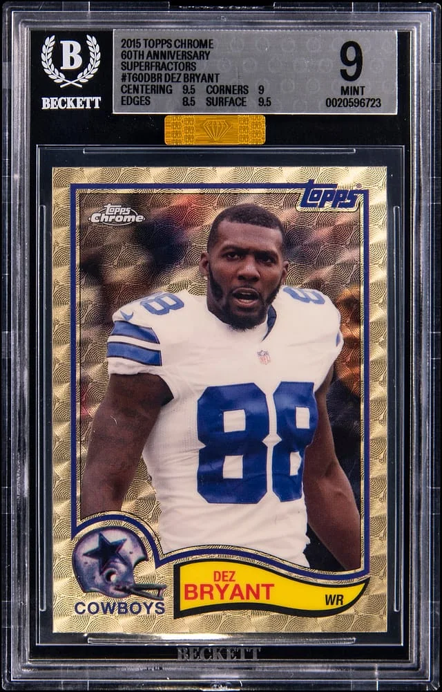 2015 Topps Chrome Dez Bryant 60th Anniversary SuperFractor #T60-DBR card image