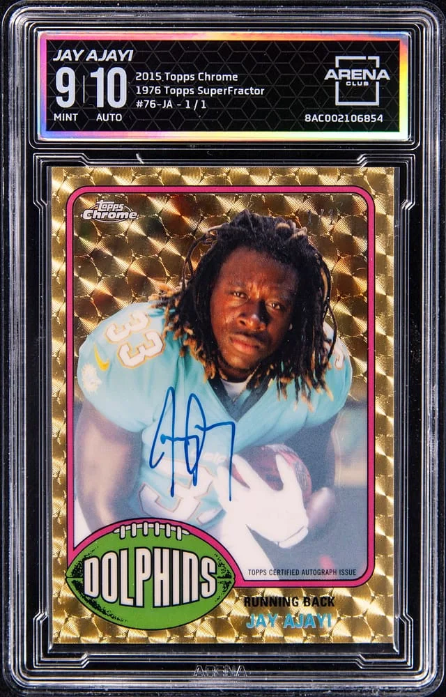 2015 Topps Chrome Jay Ajayi 1976 Topps SuperFractor #76-JA card image