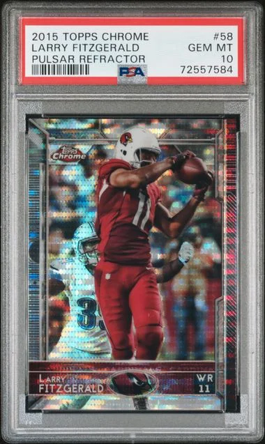2015 Topps Chrome Larry Fitzgerald Pulsar Refractor #58 card image