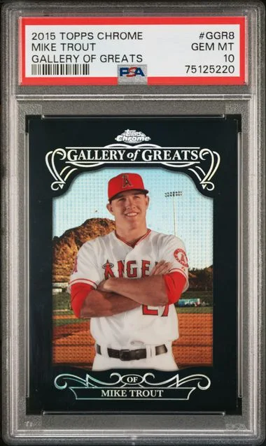 2015 Topps Chrome Mike Trout Gallery Of Greats #GGR-08 card image