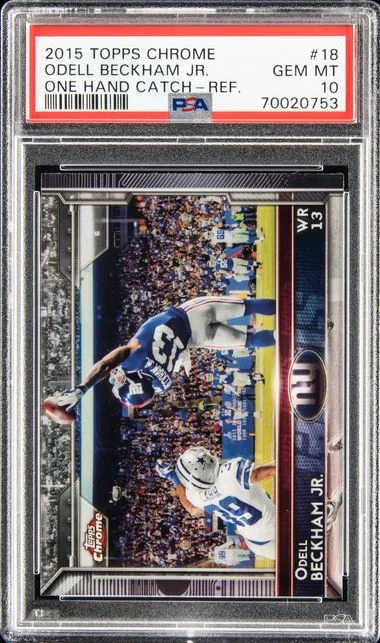 2015 Topps Chrome Odell Beckham Jr. One Hand Catch-Refractor #18 card image