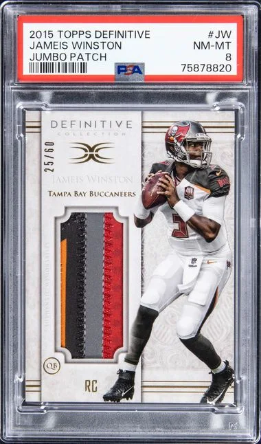 2015 Topps Definitive Jumbo Patch Jw Jameis Winston #no-number card image