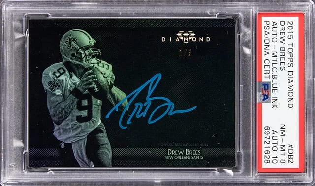 2015 Topps Drew Brees Diamond Autograph Metallic Blue Ink #DB-2 card image