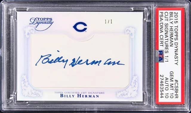 2015 Topps Dynasty Billy Herman Cut Signatures #CSBHR card image