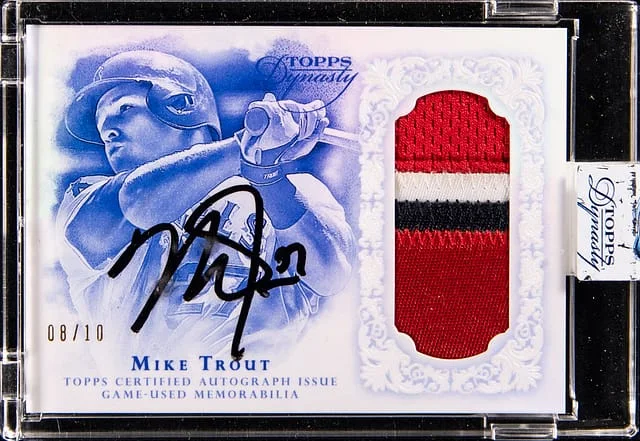 2015 Topps Dynasty Mike Trout Autograph Patches #AP-MTR2 card image