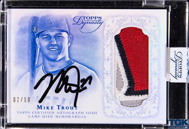 2015 Topps Dynasty Mike Trout Autograph Patches #MTR7 card image