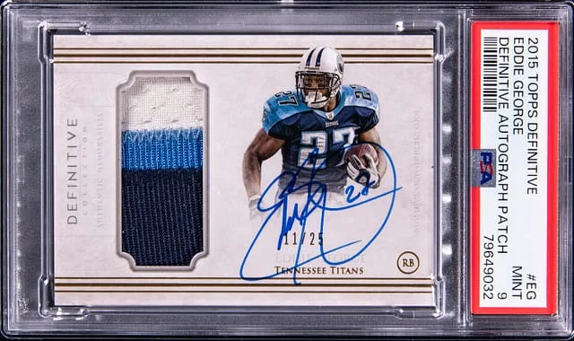 2015 Topps Eddie George Definitive Autograph Patch #DAP-EG card image