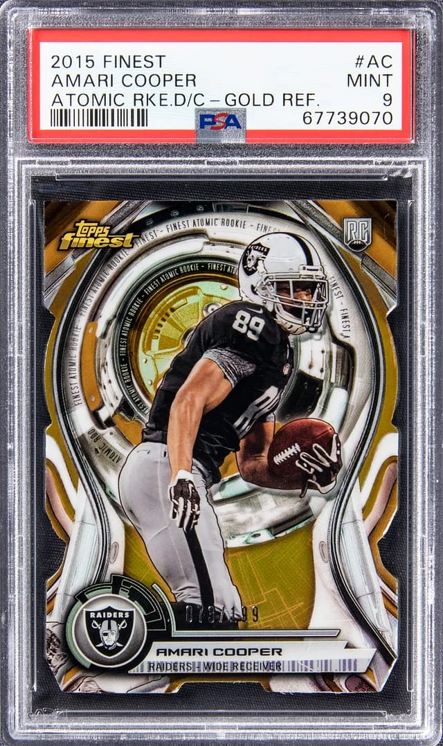 2015 Topps Finest Amari Cooper Atomic Die Cut Gold Refractor #ARDC-AC card image