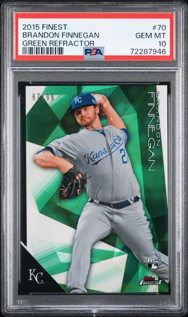 2015 Topps Finest Brandon Finnegan Green Refractor #70 card image