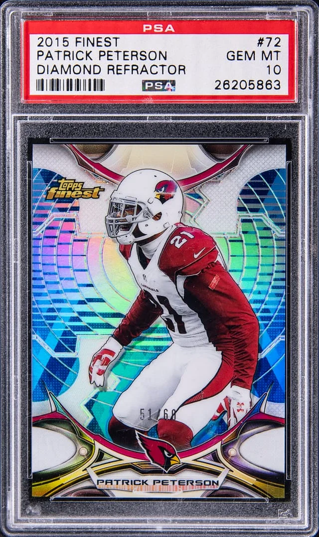 2015 Topps Finest Patrick Peterson Diamond Refractor #72 card image