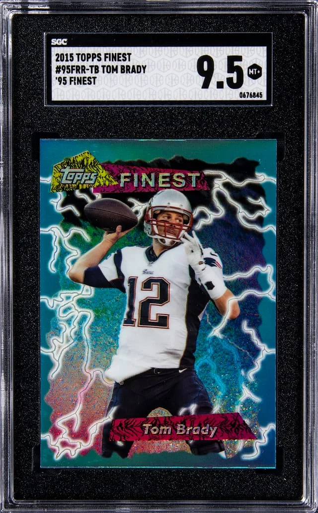 2015 Topps Finest Tom Brady 95 Finest #95FRR-TB card image
