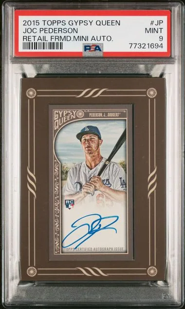 2015 Topps Gypsy Queen Retail Framed Mini Autographs Jp Joc Pederson #no-number card image
