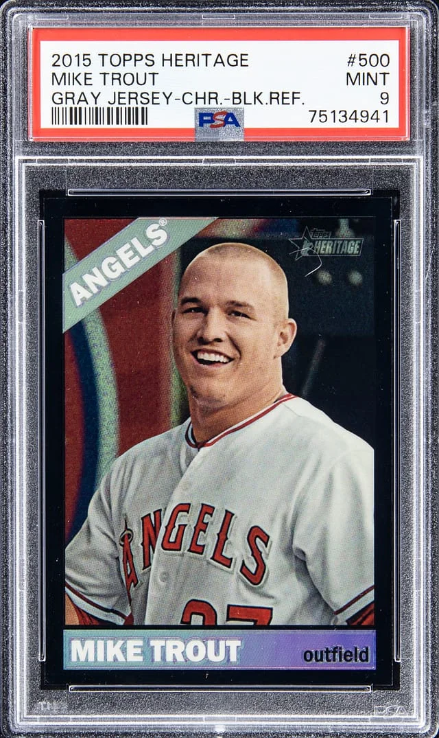 2015 Topps Heritage Chrome Mike Trout, Gray Black Refractor #THC-500 card image