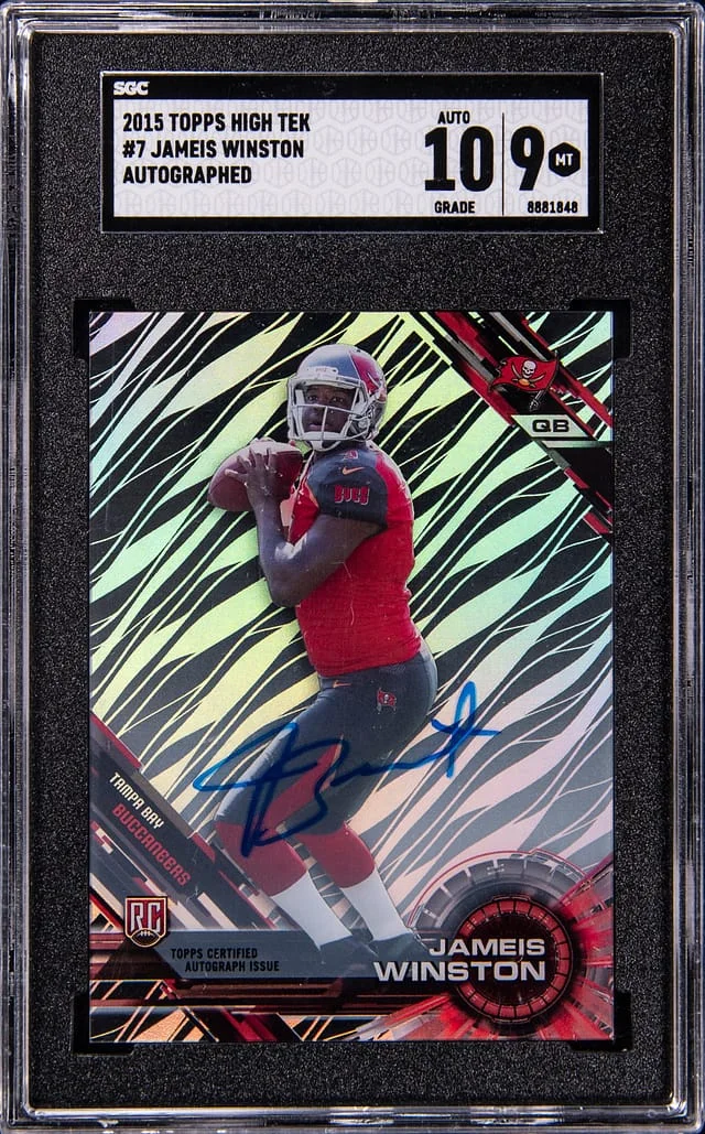 2015 Topps Jameis Winston High Tek Autograph #7 card image