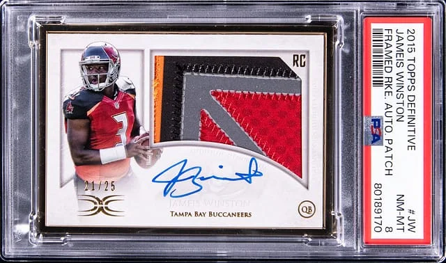 2015 Topps Jameis Winston Definitive Framed Autograph Patch #FRAP-JW card image