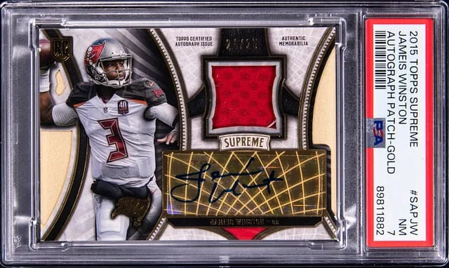 2015 Topps Jameis Winston Supreme Autograph Patch Gold #SAP-JW card image