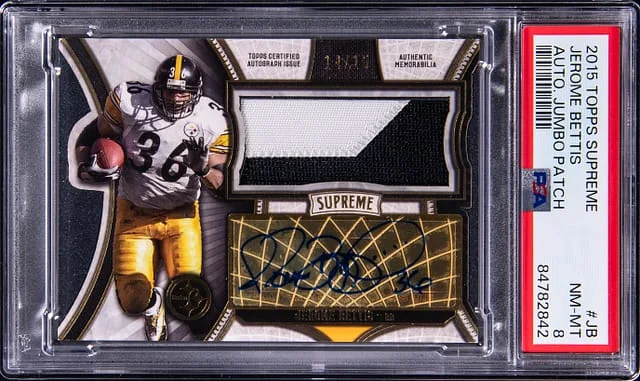 2015 Topps Jerome Bettis Supreme Autograph Jumbo Patch #SAJP-JB card image