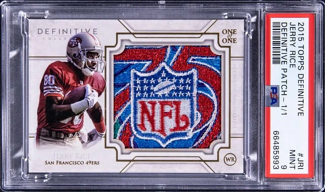 2015 Topps Jerry Rice NFL Shield Definitive Collection Definitive Patch #PC-JRI card image