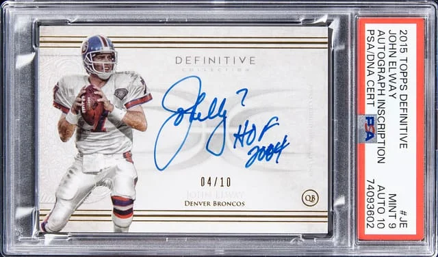 2015 Topps John Elway Definitive Collection Autograph Inscription #AIC-JE card image