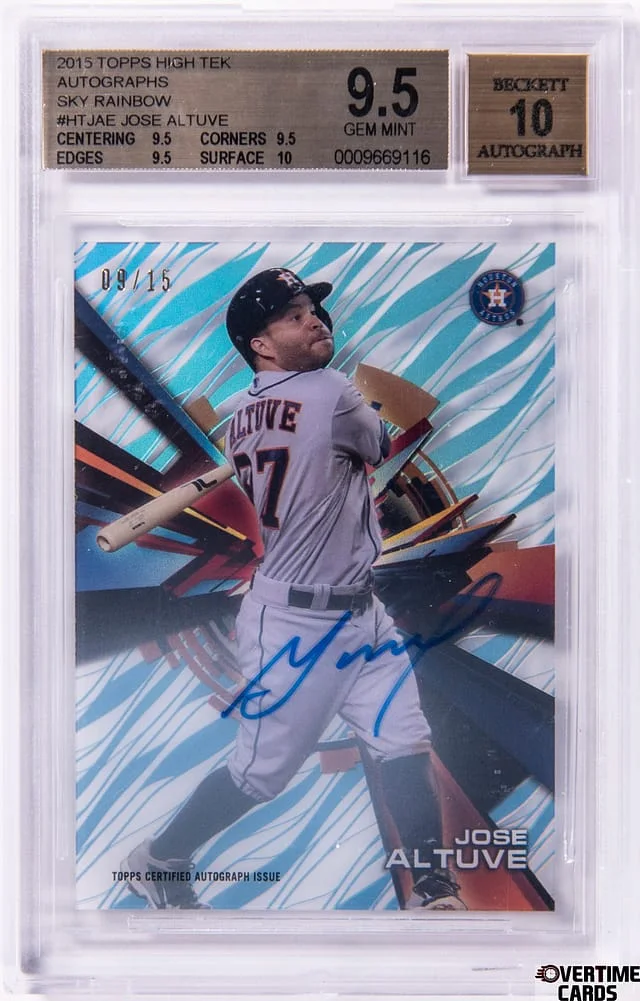 2015 Topps Jose Altuve High Tek Autographs Sky Rainbow #HTJAE card image
