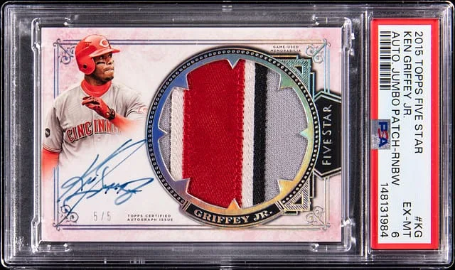 2015 Topps Ken Griffey Jr. Five Star Autographed Jumbo Patch Rainbow #FSAJ-KG card image