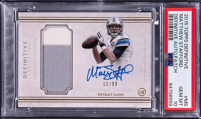 2015 Topps Matthew Stafford Definitive Autograph Patch #MS card image