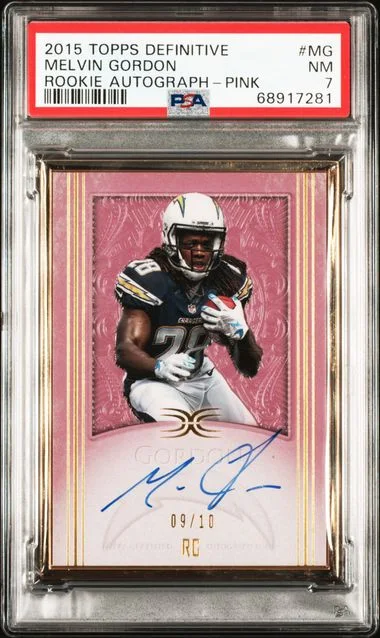 2015 Topps Melvin Gordon Definitive Autograph Pink #FRA-MG card image