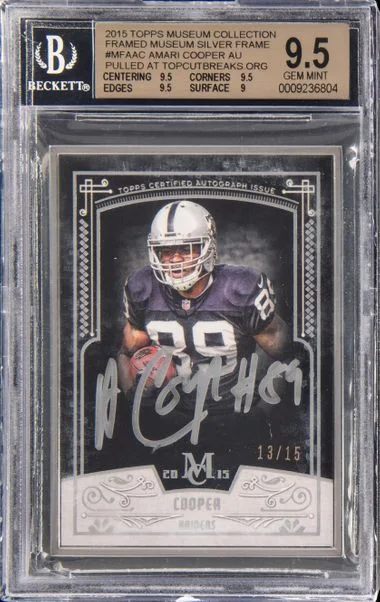 2015 Topps Museum Collection Amari Cooper Framed Museum Silver Frame Autograph #MFA-AC card image