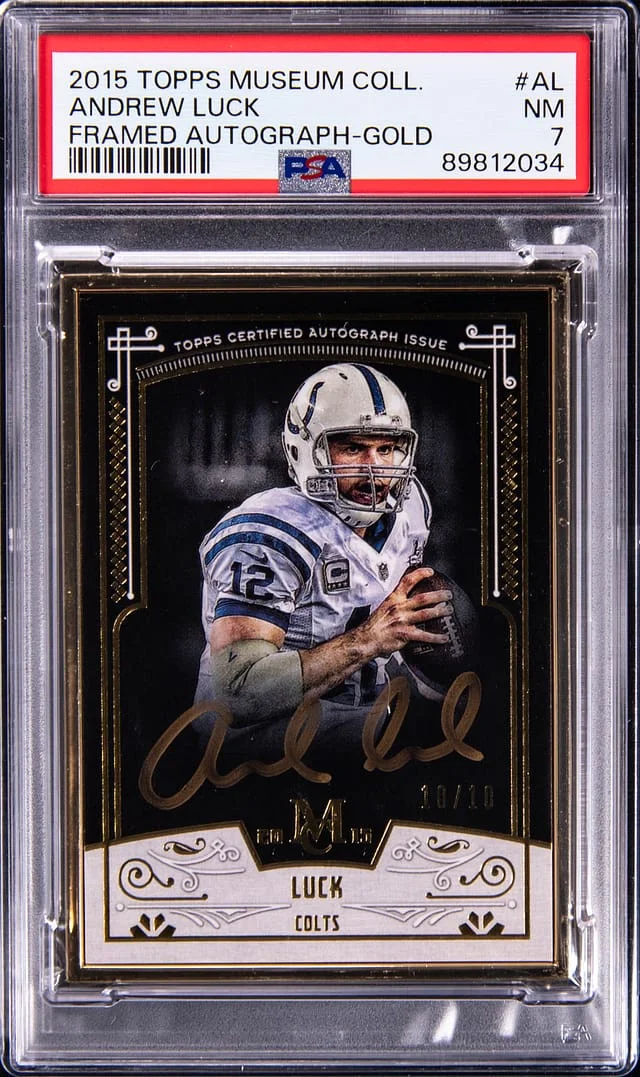 2015 Topps Museum Collection Andrew Luck Framed Autograph Gold #MFA-AL card image